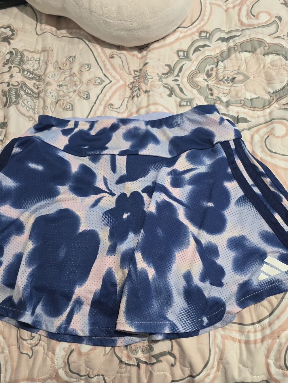 adidas Blue and Light Pink Tie-Dye Athletic Skort